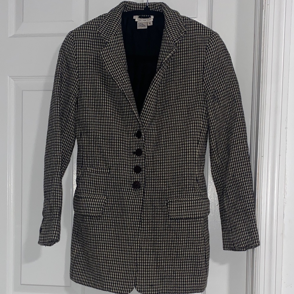 Black and White Houndstooth Blazer